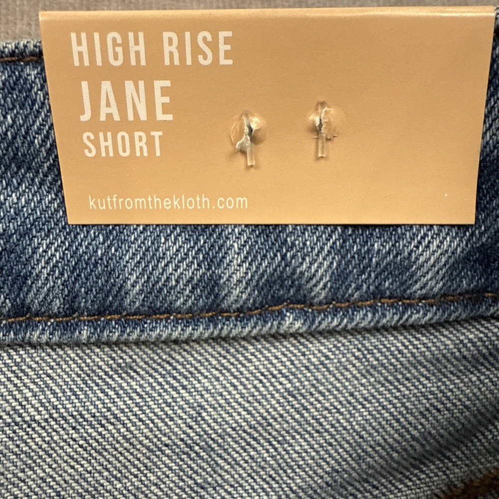 Kut  NWT Women's Sz 0 Shorts High Rise‎ Jane Cut Off Two Tone Denim Summer Beach - Picture 5 of 16